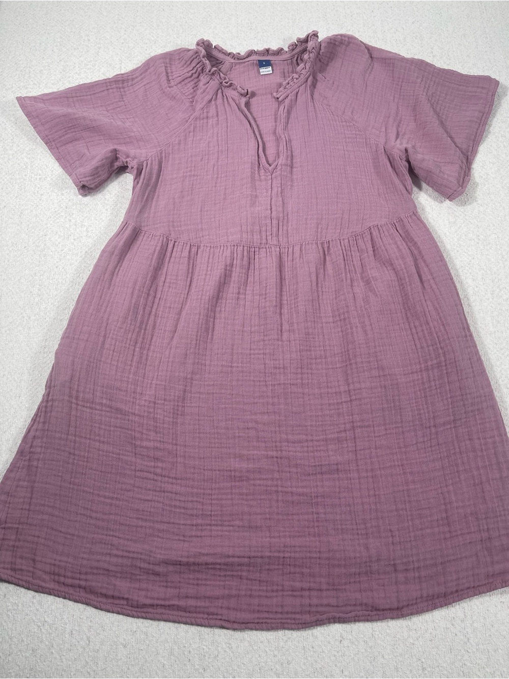Old Navy Rose Dawn  V-Neck Flutter Sleeve Dress Ruffle Woven Cotton Small. #0426